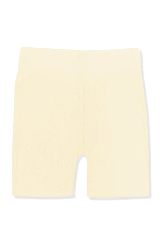 Ribbed Toddler Biker Shorts in Chamomile