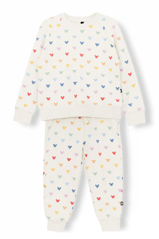 Long Sleeve Jogger Set in Pastel Mickey Mouse