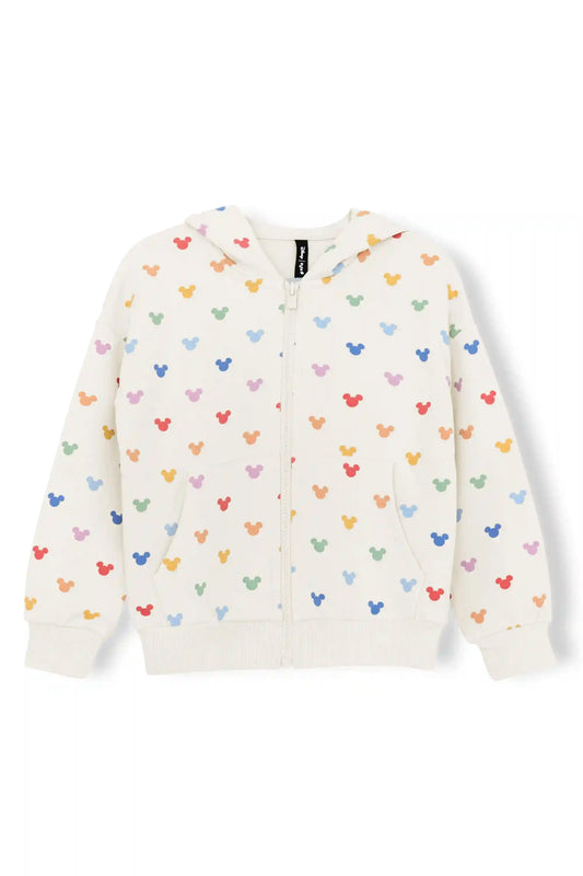Zip-Up Hoodie in Pastel Mickey Mouse
