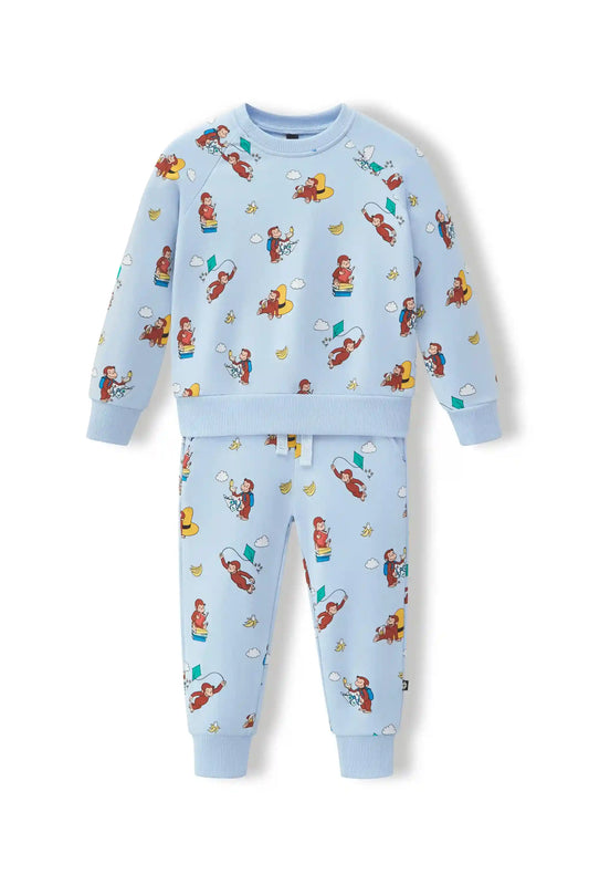 Long Sleeve Jogger Set in Curious George