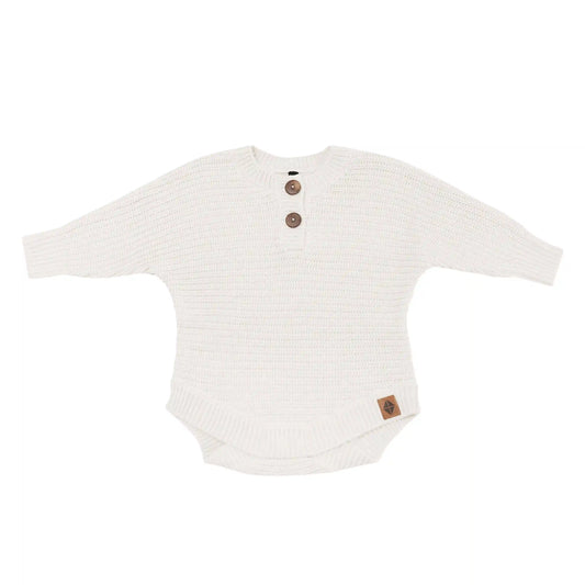 Chunky Knit Romper in Oat