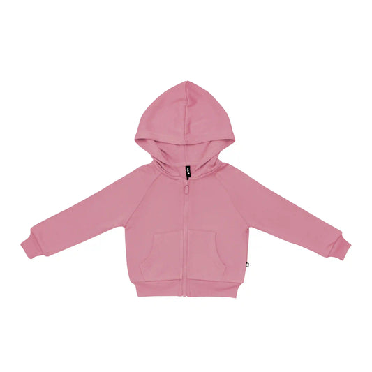 Fleece Zip Up Hoodie in Apple Blossom