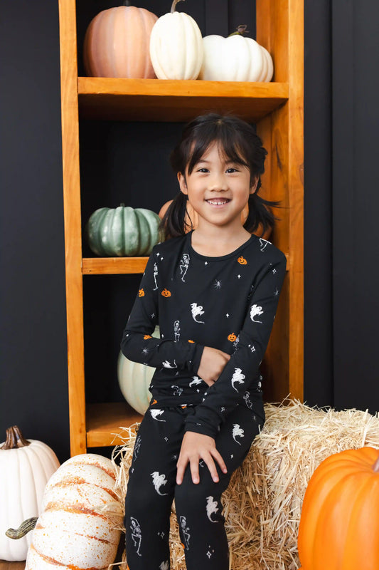 Long Sleeve Pajamas in Halloween Friends