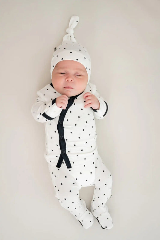 Take Me Home Set with Cap in Midnight Polka Dot