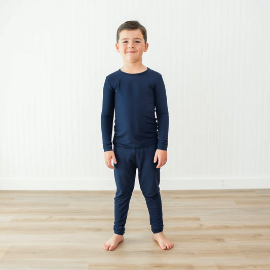 Long Sleeve Pajamas in Navy