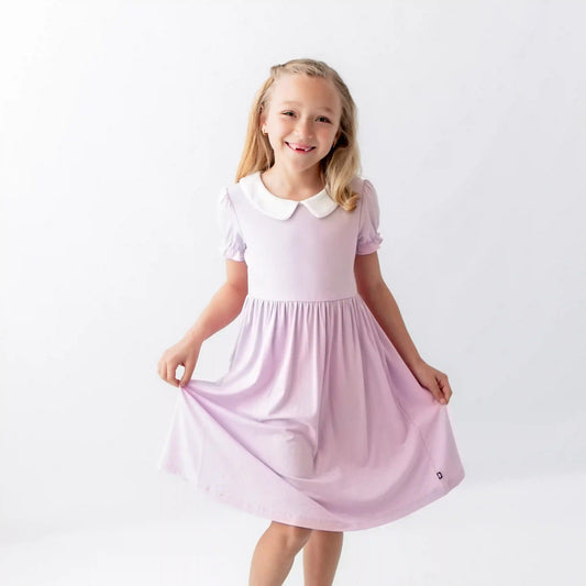 Peter Pan Collar Dress in Thistle