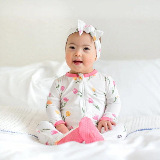 Zippered Footie in Tulip