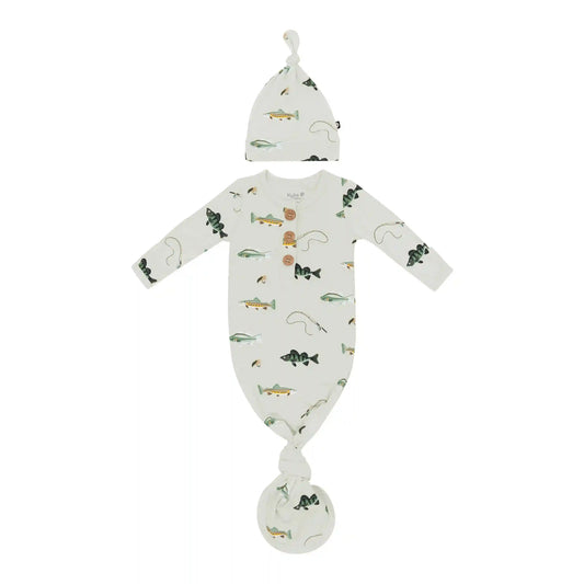 Knotted Day Gown with Hat Set Set in Fishing