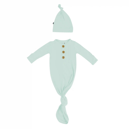 Knotted Day Gown with Hat Set in Sage