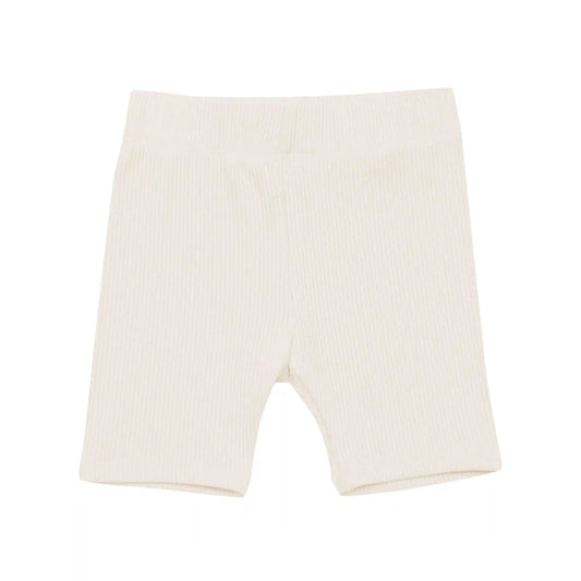 Ribbed Toddler Biker Shorts in Oat