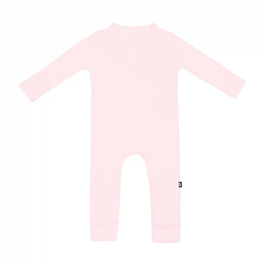 Ribbed Zipper Romper in Sakura